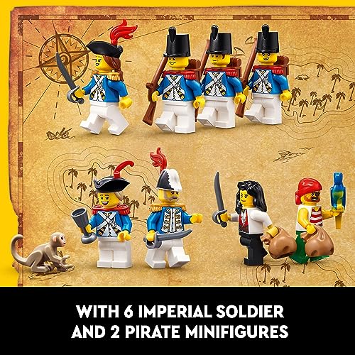 LEGO Icons Eldorado Fortress Building Kit, Pirate Gift, includes Pirate Ship and 8 Minifigures, Nostalgic Gift Idea for Adults Who Love a Rewarding Project, Home Office Décor, 10320