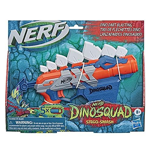 NERF DinoSquad Stegosmash Dart Blaster, 4-Dart Storage, Pull-Back Priming Handle - sctoyswholesale