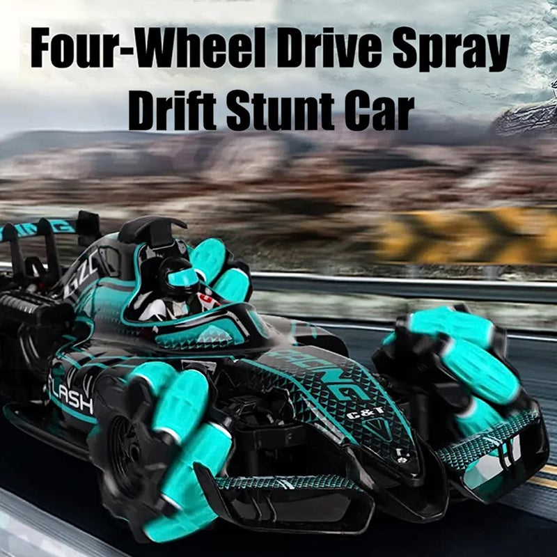 Wembley Rechargeable F1 Super Drifter 360° Rotation Remote Control Smoke car with LED Lights | 1:14 Fog Stunt High Speed 25KM/H Race Remote Control Fast Stunt Toy Car