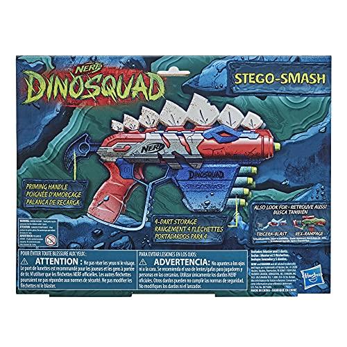 NERF DinoSquad Stegosmash Dart Blaster, 4-Dart Storage, Pull-Back Priming Handle - sctoyswholesale