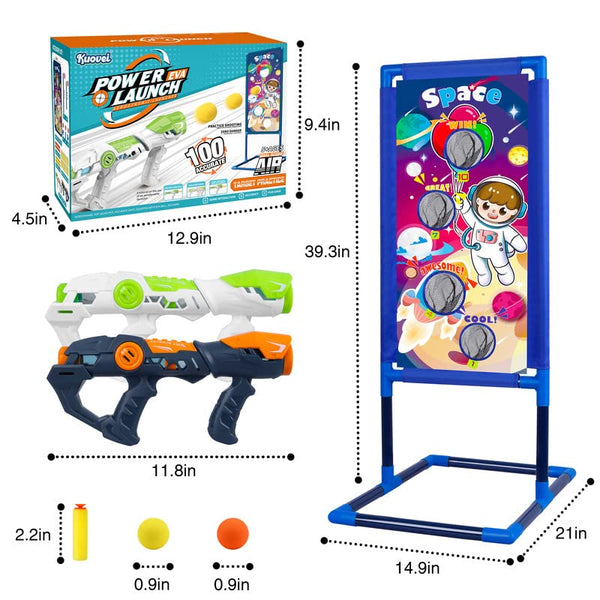 Shooting Game Toy for Boys, Foam Ball Popper Air Guns with Standing Shooting Target, 24 Foam Balls & 18 Soft Bullets, Compatible With Toy Guns