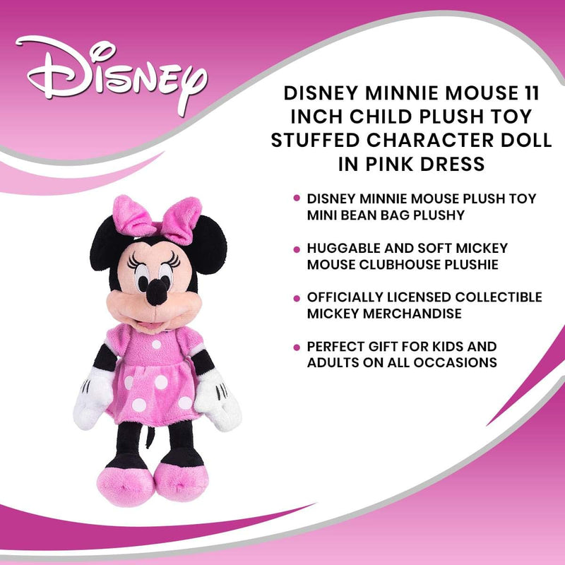 Minnie Disney Pink 11" Beans Plush, Multi, 6"