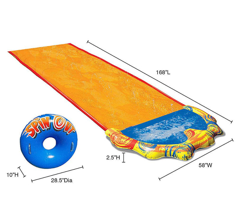 Spin Out Extra Wide Inflatable Outdoor Water Slide - sctoyswholesale