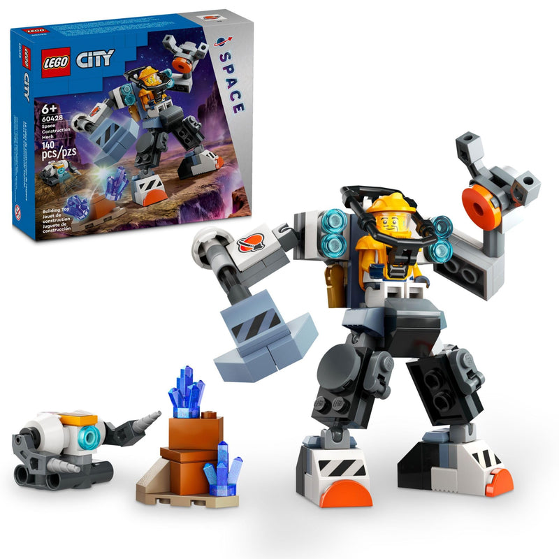 LEGO City Space Construction Mech Suit Building Set, Fun Space Toy for Kids Ages 6 and Up, Space Gift Idea for Boys and Girls Who Love Imaginative Play, includes Pilot Minifigure and Robot Toy, 60428