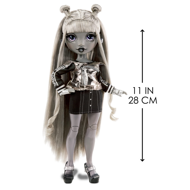 Rainbow High Shadow Series 1 Luna Madison- Grayscale Fashion Doll. 2 Metallic Grey Designer Outfits to Mix & Match