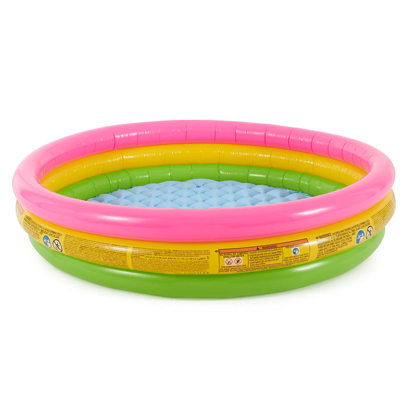 Intex Sunset Glow Inflatable Pool: 58in x 13in - 3 Ring Soft Floor - 73 gal Capacity - Repair Patch Included