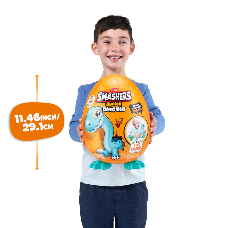 Smashers Junior( vary) Large Egg (T-Rex) by ZURU 18+ Surprises Compounds Mold Dinosaur Preschool Toys Build Construct Sensory Play for Kids 18 Months - 3 Years