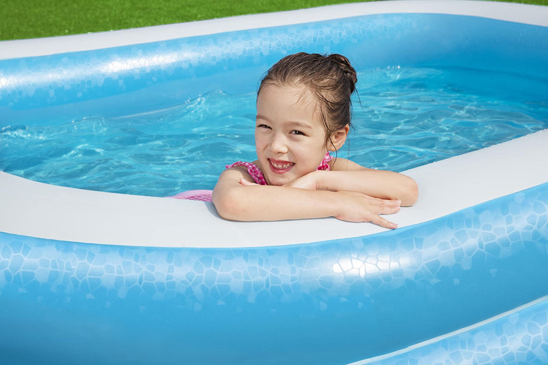 H2OGO! Blue Rectangular 8'6" Inflatable Family Pool | Perfect for Kids, Ages 6+