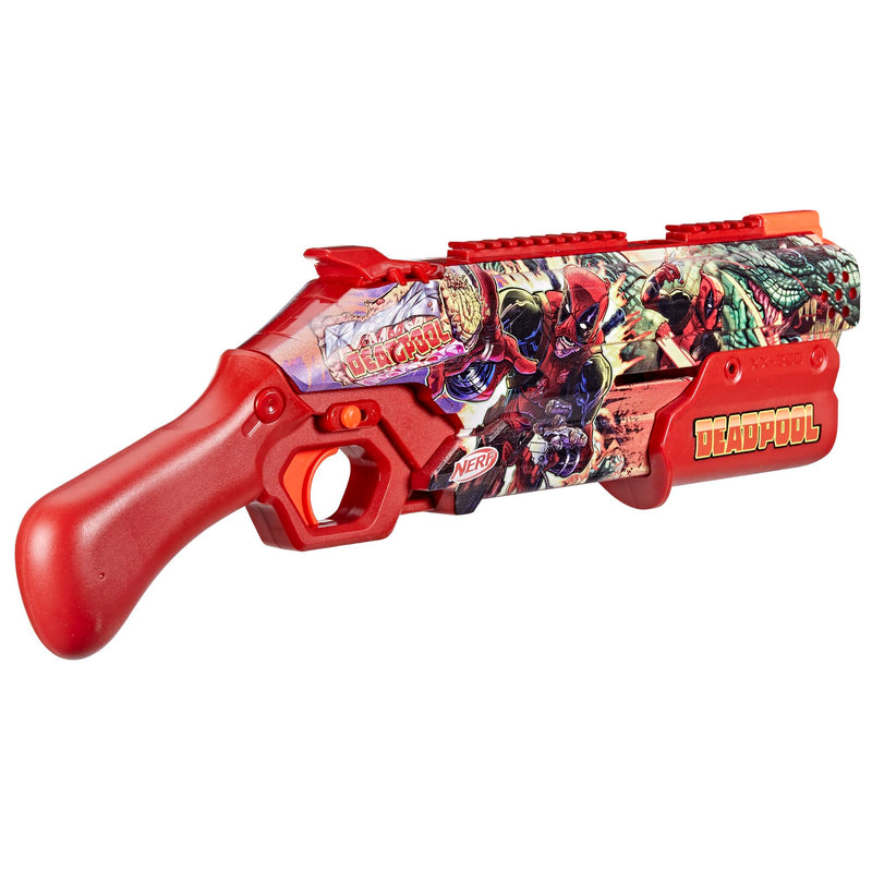 Nerf Marvel Deadpool Blaster, 16 Nerf Rival Accu-Rounds, Pump Action, Breech Load, Gifts for Teens, 14+