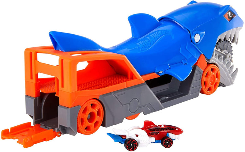 Hot Wheels Shark Chomp Transporter Playset with One 1:64 Scale Car - sctoyswholesale