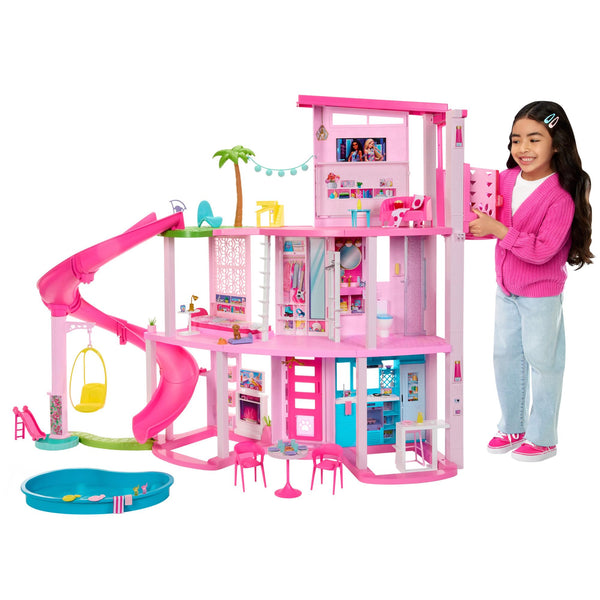 Barbie DreamHouse, Doll House Playset with 75+ Pieces Including Toy Furniture & 3-Story Pool Slide, Pet Elevator & Puppy Play Areas