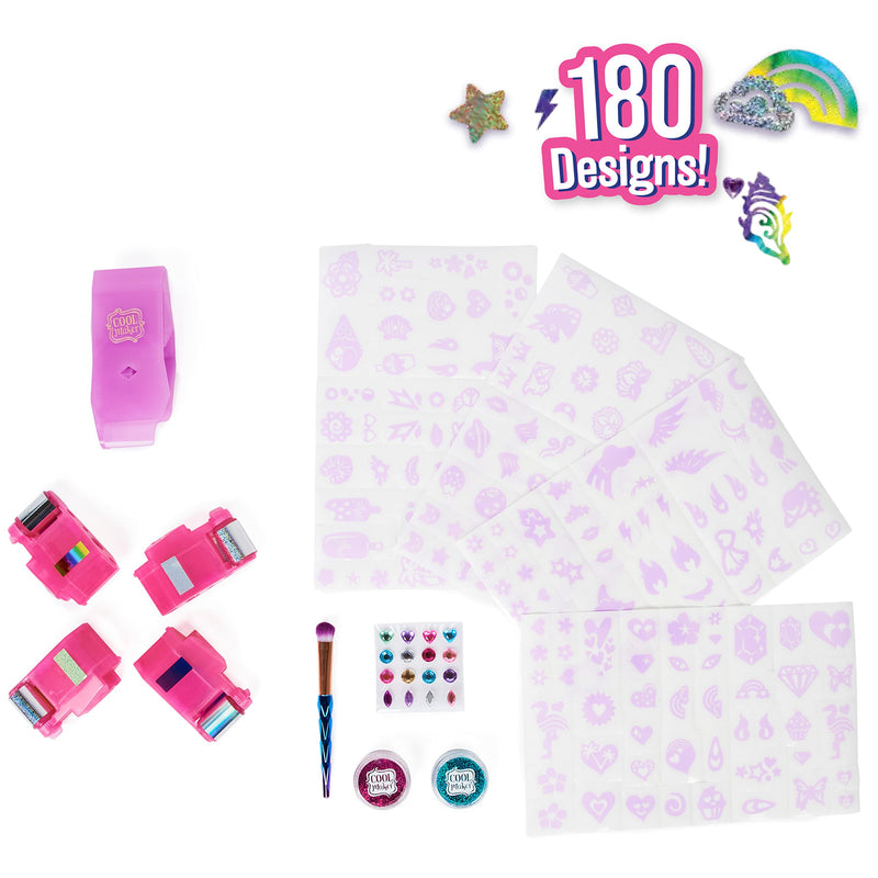 Cool Maker, Shimmer Me Body Art with Roller, 4 Metallic Foils and 180 Designs, Temporary Tattoo Kids Toys for Ages 8 and up