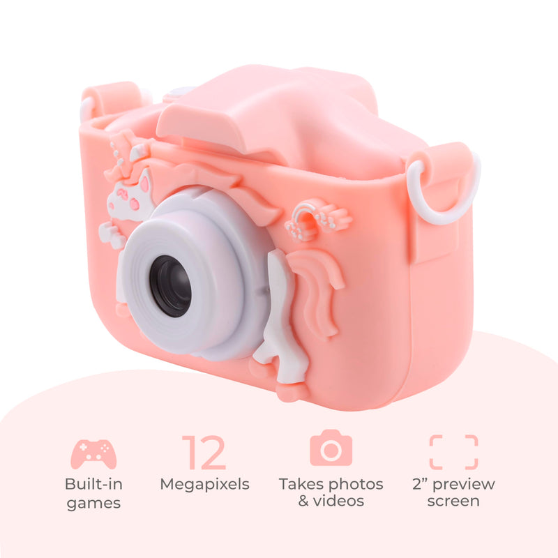 VIVITAR Kids Tech - Kids Camera 2" Screen for Joyful Moments - Snap 12MP Pics, Record 1080p HD Videos, Build in Games, Durable Drop-Proof Case, USB Rechargeable for Non-Stop Fun