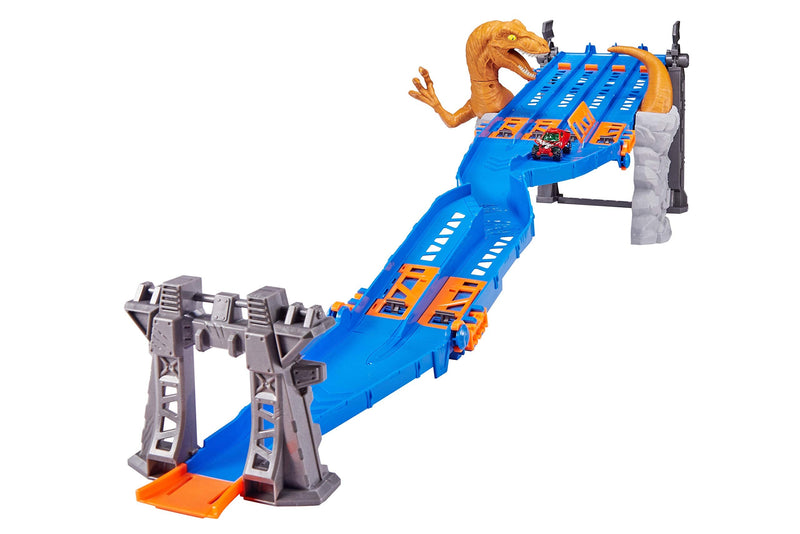 Metal Machines 4-Lane Raptor Attack Track Set Playset with Mini Racing Car by ZURU Cars Play Set Compatible with Other Brands Assorted