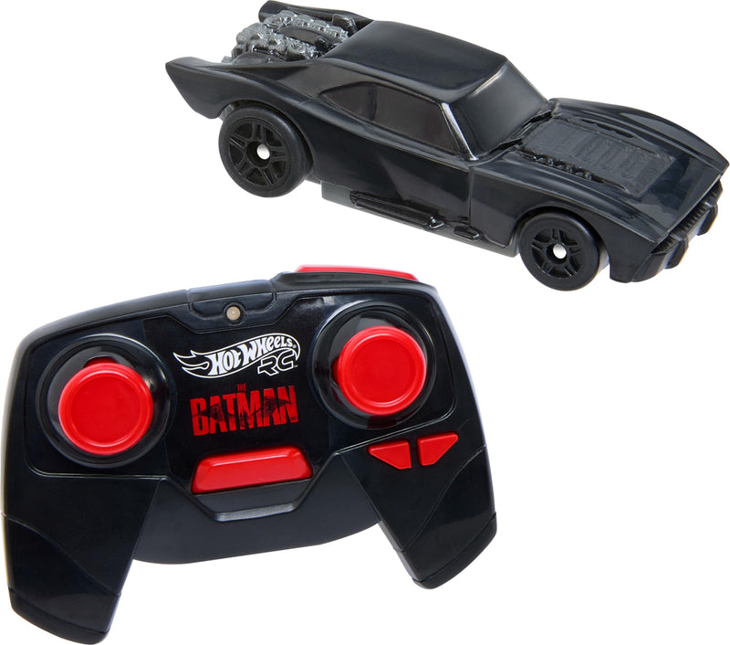 Hot Wheels RC Batmobile from The Batman Movie in 1:64 Scale, Remote-Control Toy Car, Works On & Off Track