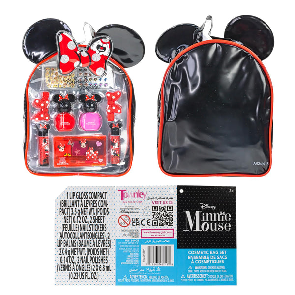 Disney Minnie Mouse - Townley Girl Cosmetic Makeup Gift Bag Set Includes Lip Gloss, Nail Polish & Hair Accessories for Kids Girls, Ages 3+