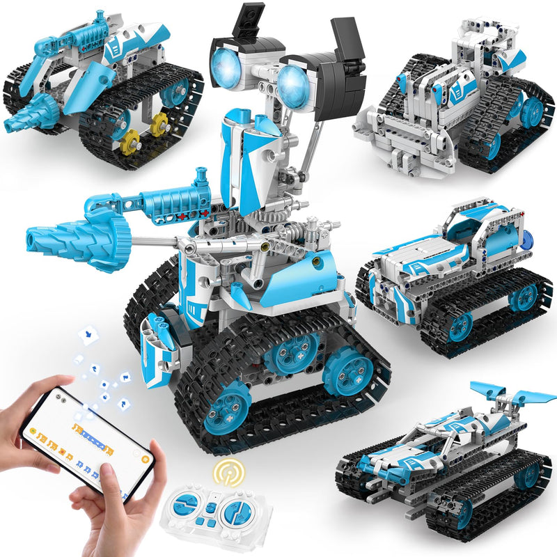 zechuan 5 in 1 Robot Building Kit, Remote & App Control Educational Projects, 706Pcs DIY Tank & Garden Cars STEM Build Toys Sets for 8+ Years Old Boys and Girls