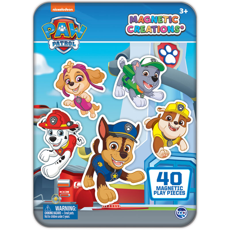 PAW Patrol - Magnetic Creations Tin - Dress Up Play Set - Includes 2 Sheets of Mix & Match Dress Up Magnets with Storage Tin. Great Travel Activity for Kids and Toddlers!