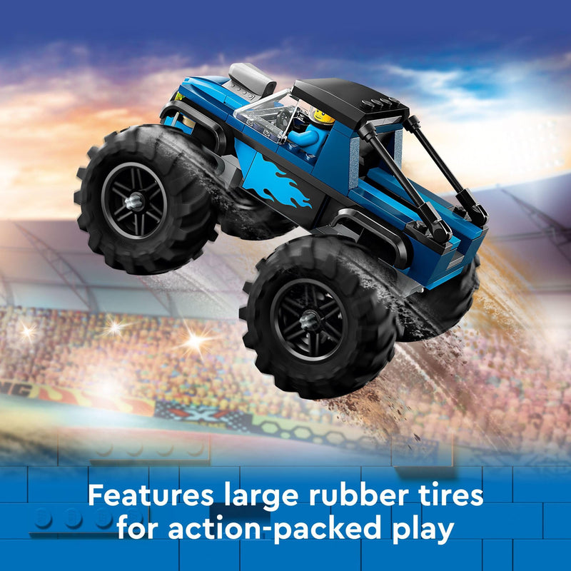 LEGO City Blue Monster Truck Off-Road Toy Playset with a Driver Minifigure, Imaginative Toys for Kids, Fun Gift for Boys and Girls Aged 5 Plus, Mini Monster Truck, 60402