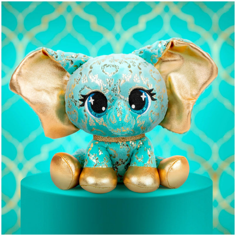 GUND PLushes Designer Fashion Pets Bella L’Phante Limited Edition Elephant Stuffed Animal, Turquoise/Gold, 6”