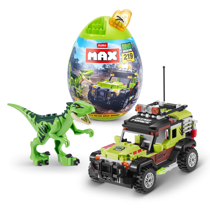 Max Build More 219 Pc Dino Escape Series 1 Brick Set for Kids 3+ Create Dino Vehicles and More UNbox, Discover, Build