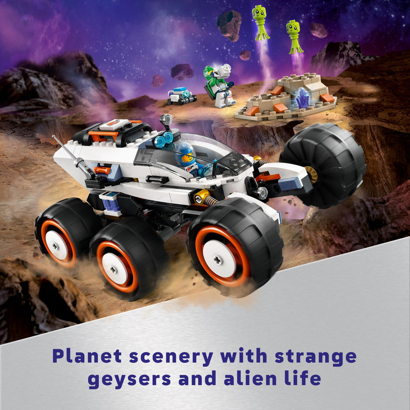 LEGO City Space Explorer Rover and Alien Life Toy, Space Gift for Boys and Girls Ages 6 and Up with 2 Minifigures, Robot and Extraterrestrial Figures, Pretend Play STEM Toy, 60431