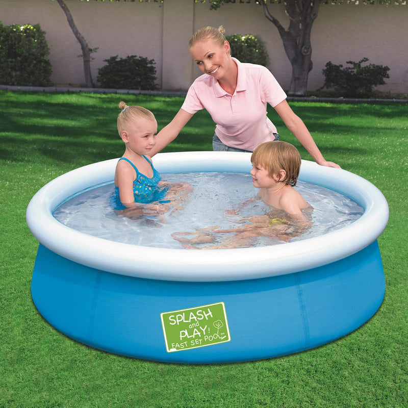 Bestway Fast Set Pool Above Ground Kiddie Swimming Pool 5’ X 15” 57241E , Blue