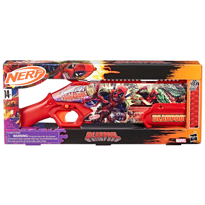 Nerf Marvel Deadpool Blaster, 16 Nerf Rival Accu-Rounds, Pump Action, Breech Load, Gifts for Teens, 14+