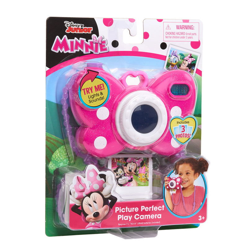 Disney Junior Minnie Mouse Picture Perfect Pretend Play Camera, Lights, Realistic Sounds, Officially Licensed Kids Toys for Ages 3 Up by Just Play