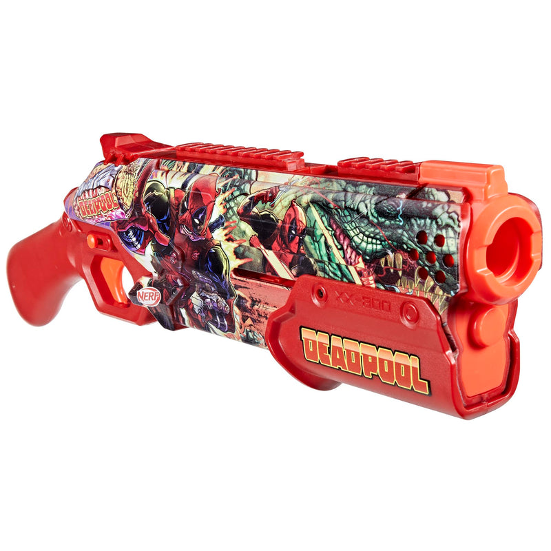 Nerf Marvel Deadpool Blaster, 16 Nerf Rival Accu-Rounds, Pump Action, Breech Load, Gifts for Teens, 14+