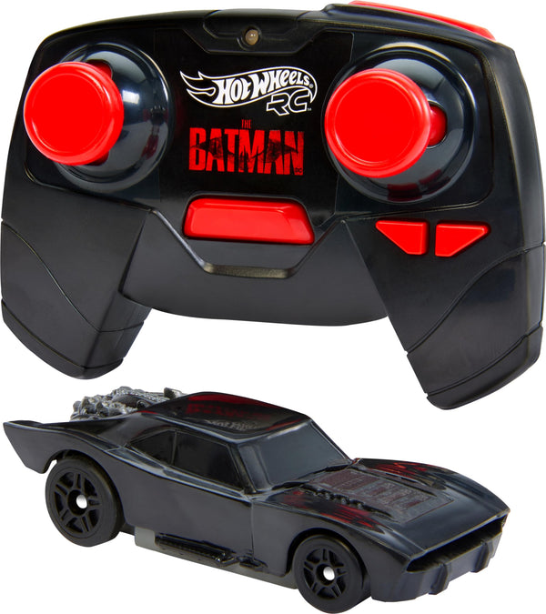 Hot Wheels RC Batmobile from The Batman Movie in 1:64 Scale, Remote-Control Toy Car, Works On & Off Track