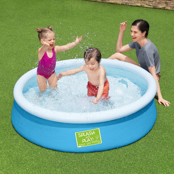 Bestway Fast Set Pool Above Ground Kiddie Swimming Pool 5’ X 15” 57241E , Blue