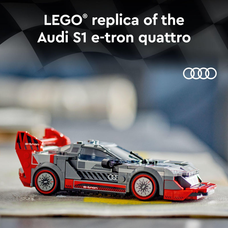 LEGO Speed Champions Audi S1 e-tron Quattro Race Car Toy Vehicle, Buildable Audi Toy Car Model for Kids, Red Toy Car for Build and Display, Gift Idea for Boys and Girls Aged 9 Years Old and Up, 76921