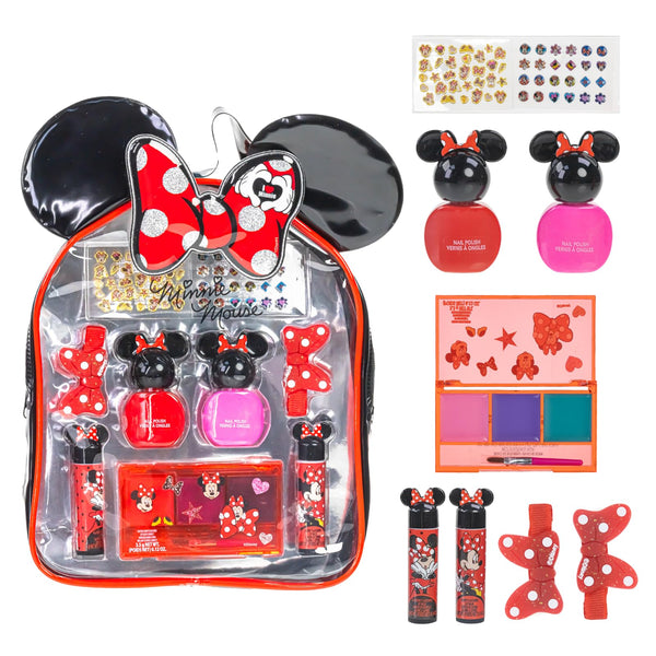 Disney Minnie Mouse - Townley Girl Cosmetic Makeup Gift Bag Set Includes Lip Gloss, Nail Polish & Hair Accessories for Kids Girls, Ages 3+