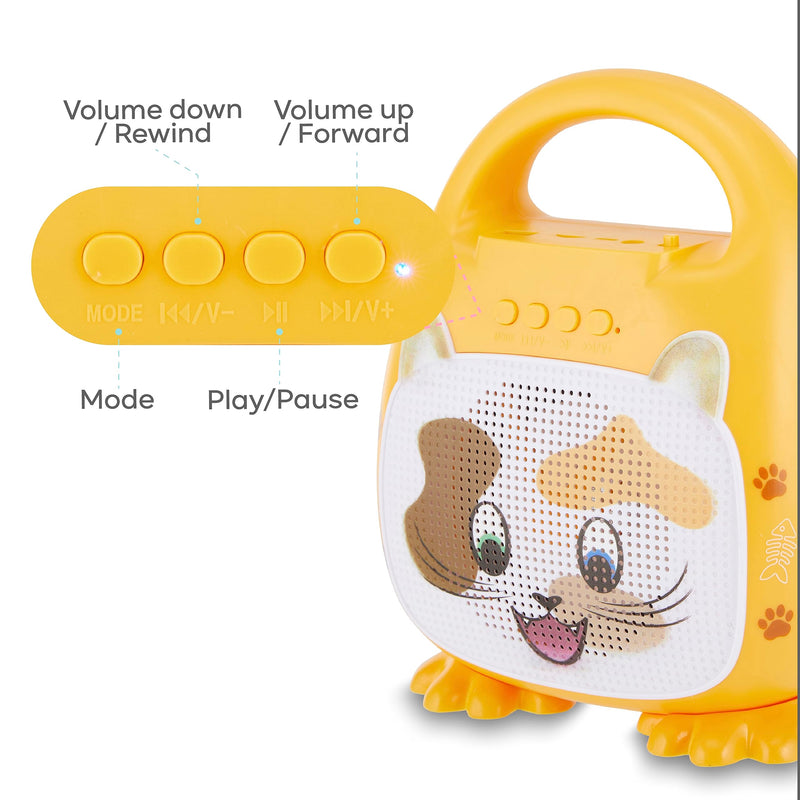Singimals Kids Karaoke Speaker with Microphone - Unleash Your Child's Inner Superstar, Bluetooth v5.1, 12H Playtime, 5W Speaker, Multicolor LED Lighting, Patches The Cat