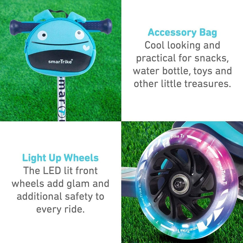 SmarTrike Scooter T3 Blue With Safety Gear - sctoyswholesale