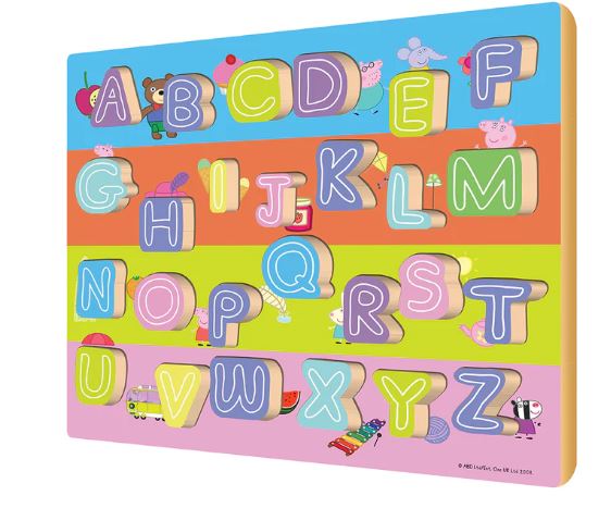 Wood Puzzle Wood Activities  Peppa Pig 26 Piece Chunky ABC