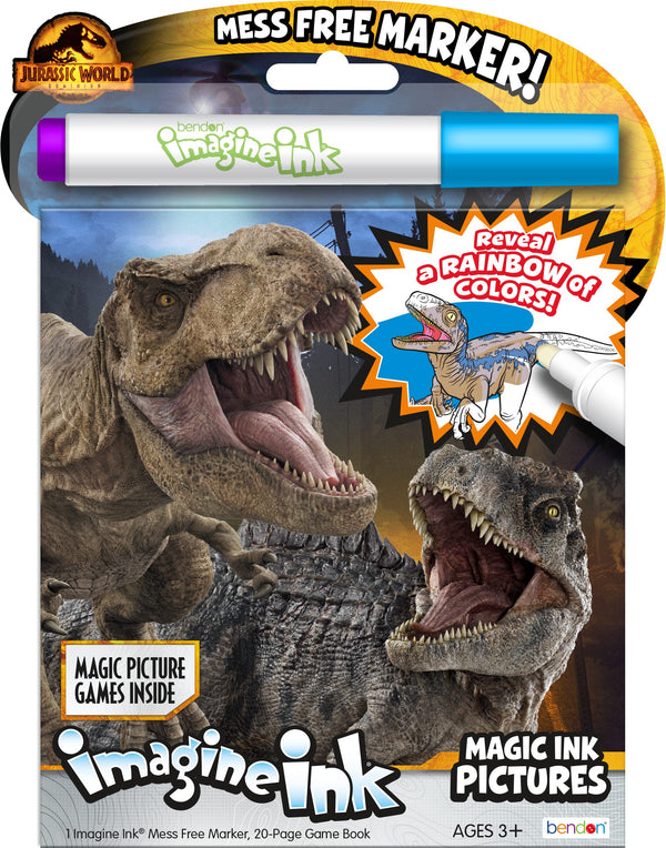 Universal Jurassic World Dominion 20 Page Imagine Ink Coloring Book with 1 Mess Free Marker 53057