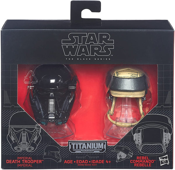 Star Wars Black Series Titanium Series Imperial Death Trooper and Rebel Commando Helmets - sctoyswholesale