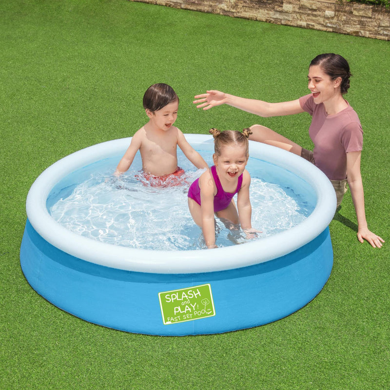 Bestway Fast Set Pool Above Ground Kiddie Swimming Pool 5’ X 15” 57241E , Blue