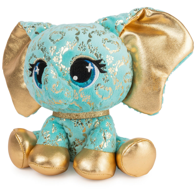 GUND PLushes Designer Fashion Pets Bella L’Phante Limited Edition Elephant Stuffed Animal, Turquoise/Gold, 6”