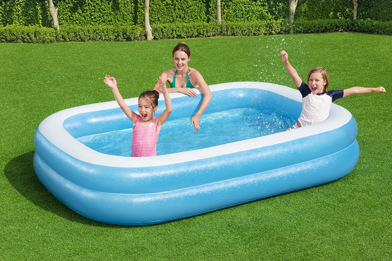 H2OGO! Blue Rectangular 8'6" Inflatable Family Pool | Perfect for Kids, Ages 6+