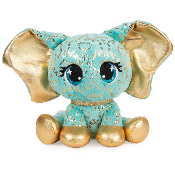 GUND PLushes Designer Fashion Pets Bella L’Phante Limited Edition Elephant Stuffed Animal, Turquoise/Gold, 6”