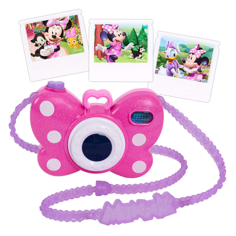 Disney Junior Minnie Mouse Picture Perfect Pretend Play Camera, Lights, Realistic Sounds, Officially Licensed Kids Toys for Ages 3 Up by Just Play