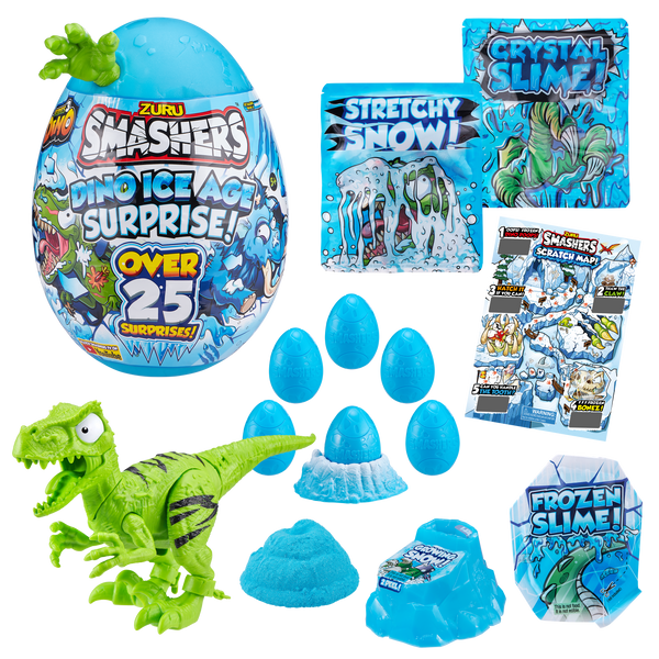 Smashers Dino Ice Age Over 25 Surprise Egg by ZURU (Green) - sctoyswholesale