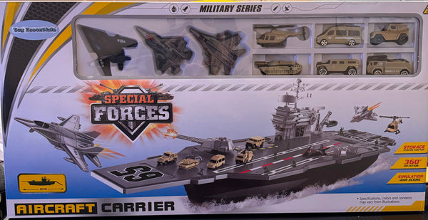 33 Inch Aircraft Carrier with Soldiers Jets Military Vehicles (18 Fighter Jets)