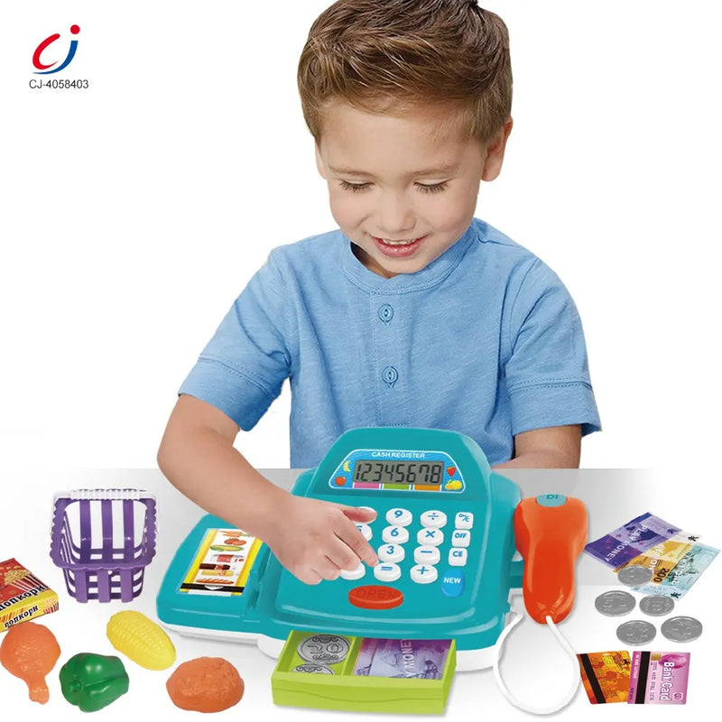 Pretend Preschool Market Toys Shopping Simulations Supermarket Cash Register Color Vary