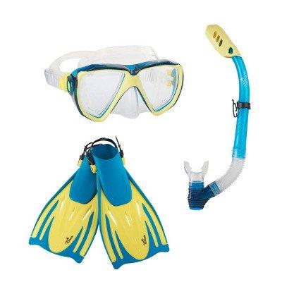 Speedo Adult Hydroscope MSF Snorkel Set L/XL - Peacock/Clear - sctoyswholesale