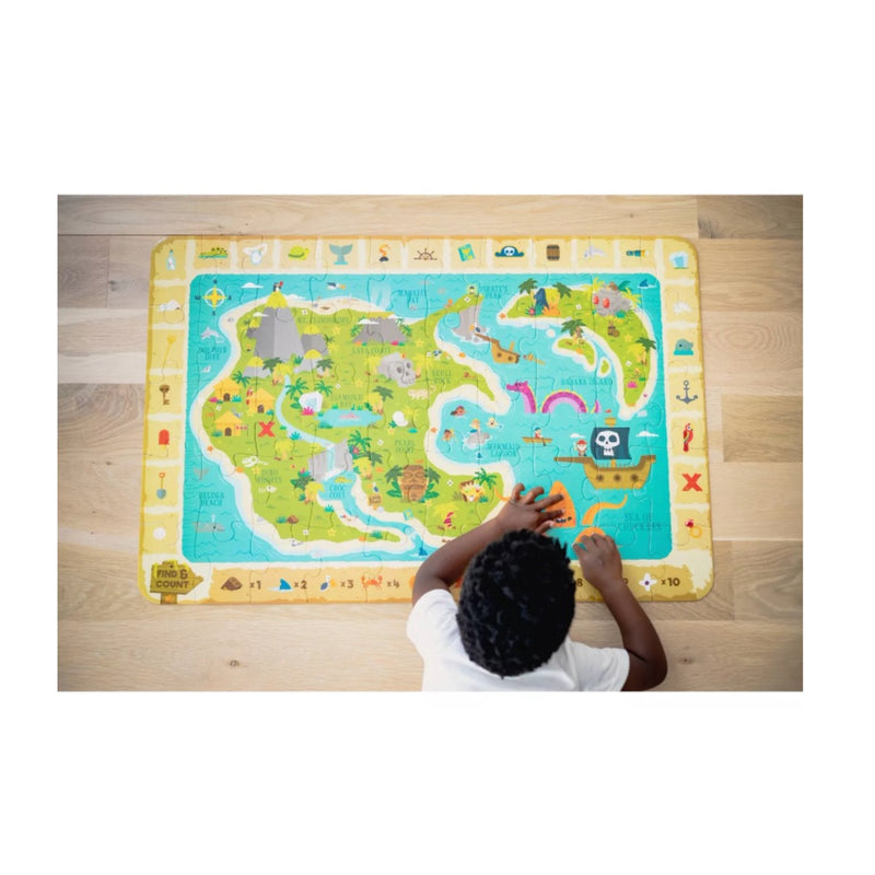 Chuckle & Roar Seek & Find Treasure Map Jigsaw Floor Puzzle 50pc