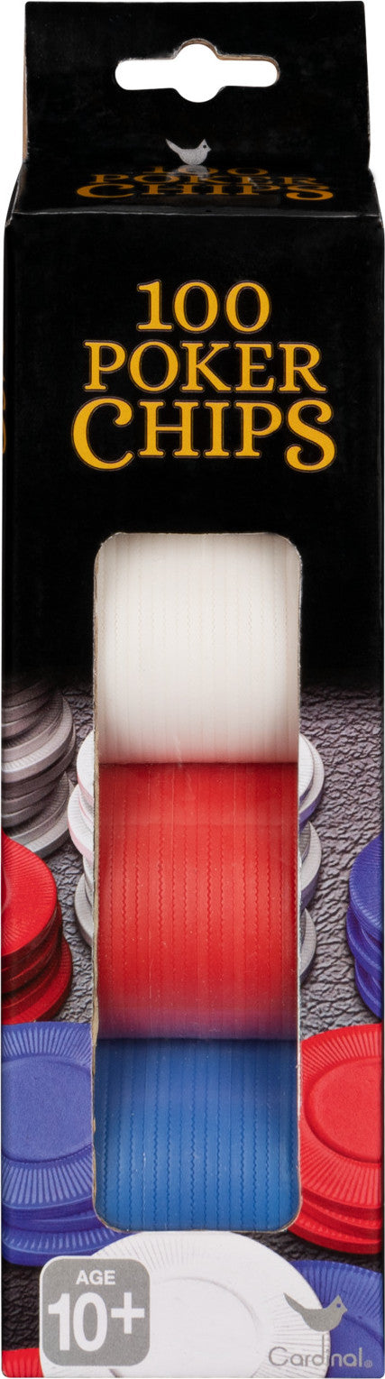 Poker Chips, 100 Red, White, and Blue